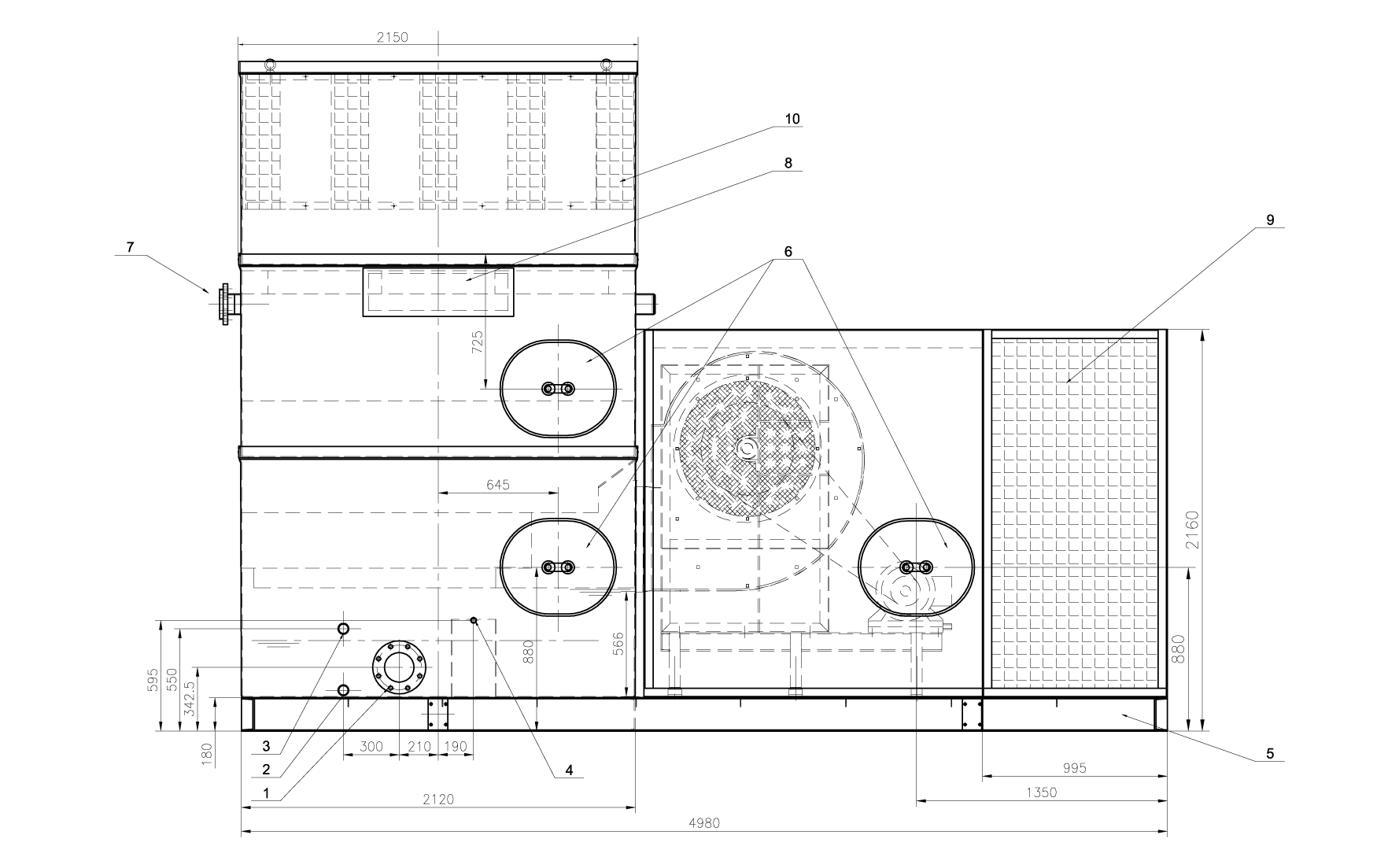 Dimension drawing of CFR-2121-LN, Almeco