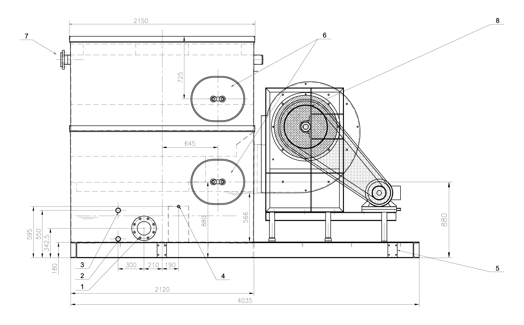 Dimension drawing of CFR-2121, Almeco